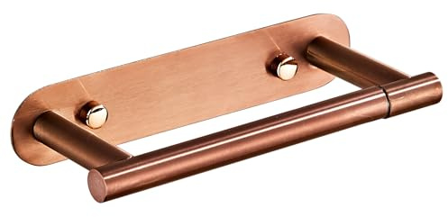 YUET Porta Carta Igienica Adesivo o Parete, Acciaio Inox, Oro Rosa | Doppio Supporto Girevole, Portarotolo Carta Igienica per Bagno e Toilette, Accessori Bagno Senza Forare