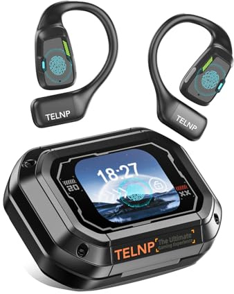 AI Translator Earbuds Real Time, 3-in-1 Bluetooth 5.4 Translator Headphones with 7 Trans Modes, LCD Touch Screen for 135 Languages/Accents, 60 Hours Playtime for Travel, Meeting, Study(with app),Black