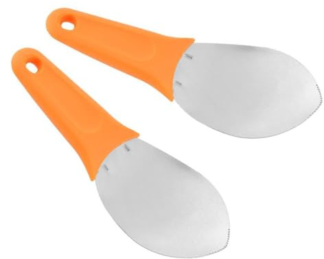 Affettatrice per mango in acciaio inox, 2 pezzi, con manico antiscivolo, per ottenere polpa di frutta, perfetta per mango, papaya, kiwi