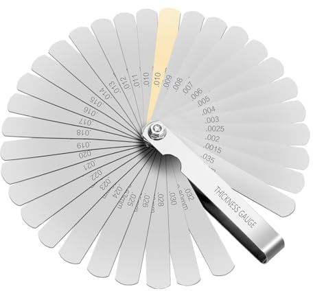 GNALIA Spessimetri A Lame, 1 Pezzo 95X12X13Mm Colore Metallo, 32 Lame 0.04-0.88Mm Per Misurazione Spessori E Fessure