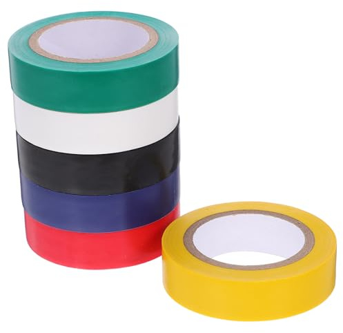 PAMINGONO 6 rollos Cinta Aislante Eléctrica de PVC de Alta Resistencia Colores Mixtos para Cableado Protección y Reparación de Equipos Eléctricos