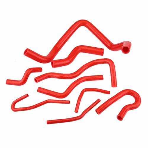 Kit de 9 Manguitos de Radiador de Silicona Roja, Reforzados para D15 D16 SOHC EG/EK 1992-2000 - Alta Resistencia Térmica, Reemplazo Directo, Ideal para Mantenimiento (Día)
