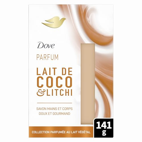Dove Feste Duschpflege Coconut Milk & Sugar Lychee Deluxe Pflegedusche Beauty Bar für weiche und geschmeidige Haut 141 g