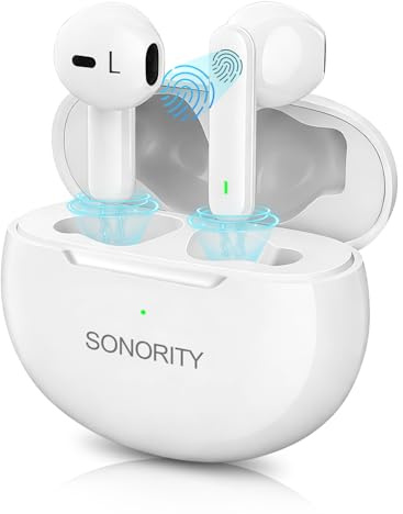 Hearing Aids, Rechargeable Real Hearing Aids for Seniors & Adults - Adjustable 5-Level Volume 40dB No Whistling Hearing Amplifiers with Portable Charging Case