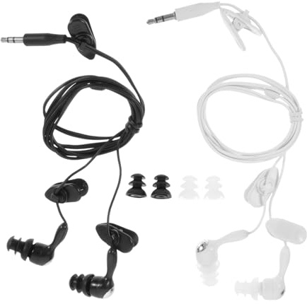 JEWEDECO Unterwasser Ohrstöpsel 2 Stück in Ear Kopfhörer mit 3,5mm Kabel Schweißresistent Ergonomisch für Schwimmen und Surfen Ohrhörer für Erwachsene