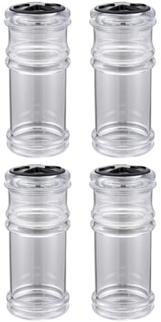 SUPVOX Set 4 Saliere Trasparenti per Condimenti, Bottiglie Multifunzione da Cucina e Barbecue, Saliera Piccola Design Pratico per Campeggio e Uso Professionale