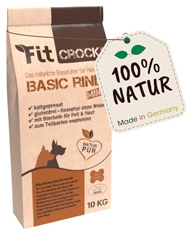 cdVet Fit-Crock Hundefutter trocken Basic Rind Mini 10 kg, getreidefrei