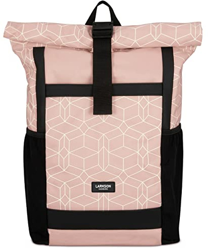 LARKSON Rolltop Rucksack Damen Groß Rosa - No 2 - Daypack für Schule, Uni, Fahrrad - 16 Zoll Laptop Fach für Arbeit - Nachhaltig - Anti-Diebstahl - Wasserabweisend