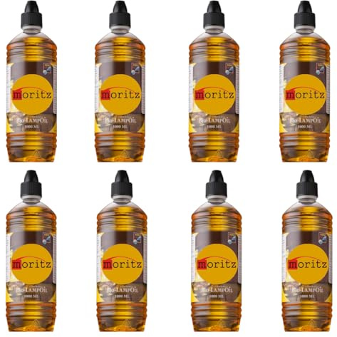 8 x 1000 ml Moritz Lampenöl Citronella für Fackeln Öllampen Sturmlaternen Wandfackeln