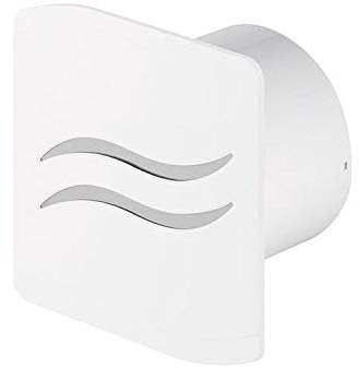 Bathroom Extractor Fan – Multiple Options Including Pull Cord, Timer, Humidity Sensor – Silent or Turbo – Chrome, White and Black Finish Options – Low Energy Consumption ((Turbo) T+H, PSB100)