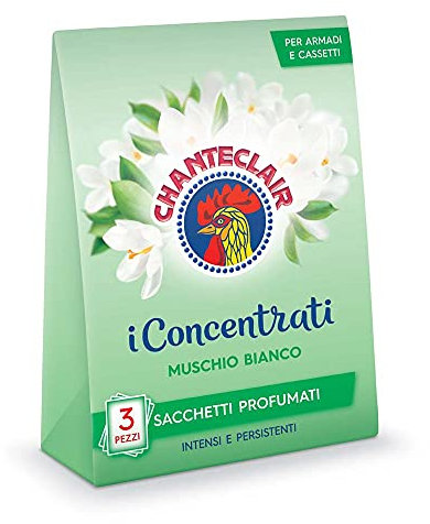 Chanteclair - I Concentrati, Sacchetti Profumati, Muschio Bianco, per Armadi, Cassetti e Valigie, Profumo Intenso e Persistente