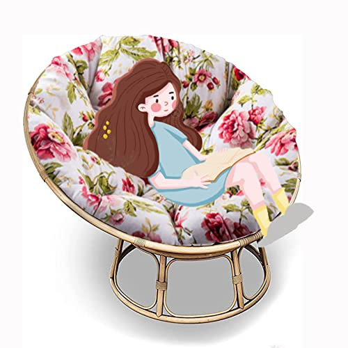 SRHWBF Papasan-Kissen Papasansessel Kissen Papasan-Sitzkissen Stuhlkissen Für Innen Balkon Draus Schaukelstuhlkissen (NUR Kissen) (F28 Ø140cm/55.1 in)