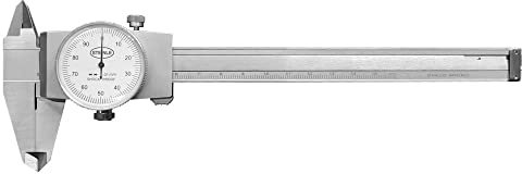 STEINLE 1206 Messschieber mit Rundskala 150 mm Uhrenmessschieber, Uhren Messschieber mit Feststellschraube, Ablesung: 0,01 mm