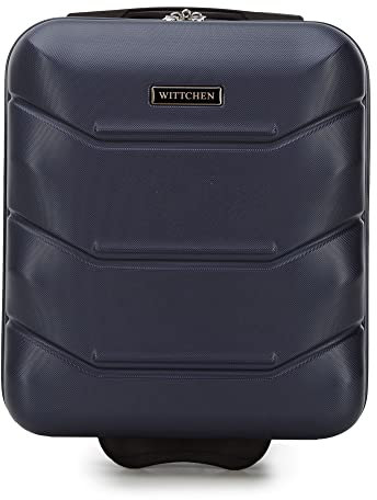 WITTCHEN Koffer Handgepäck Kabinentasche Bordkoffer Kabinengepäck Hartschalen Material ABS Hochwertiger und Stabiler Robuste Räder Teleskopischer Griff 25L Größe S Dunkelblau