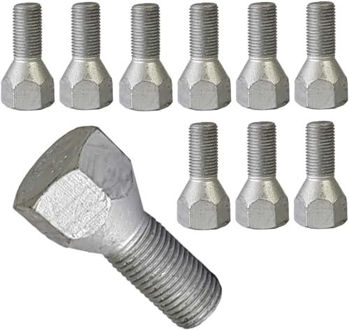 10x Radschrauben Radbolzen Kegelbund M12x1,25 22mm kompatibel mit Fiat 500 Brava Doblo Idea Marea Multipla Panda Punto Stilo Tempra