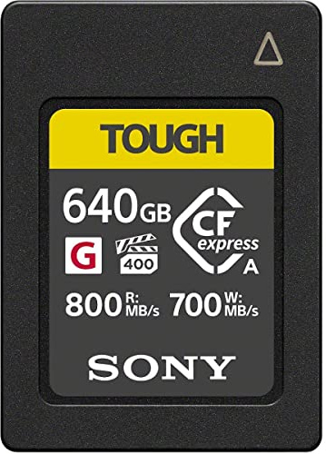 Sony CFexpress Type A 640GB Tough (CEAG640T) – 800MB/s Lesen, 700MB/s Schreiben, IP57, hitzeresistent – perfekt für 4K/8K-Video & High-Speed-Fotografie