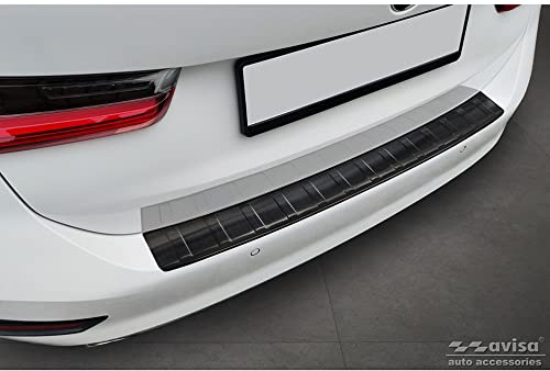 Avisa Edelstahl Heckstoßstangenschutz passgenau | kompatibel mit BMW 3er G21 Touring 2019-2022 - Schwarz