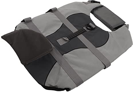 Gilet Salvagente per Animali Domestici, Giubbotto di Salvataggio per Cani con Design a D Ad Alta galleggiabilità Grigio, Leggero e Resistente Agli Strappi per la (M)