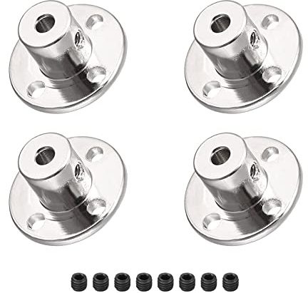 DMiotech 4 Paquet 3mm Intérieur Diamètre H12xD10 Bride Couplage Connecteur Rigide Guide Arbre Support Coupleur Arbre Accouplement avec Vis pour Bricolage RC Modèle Moteurs Argent
