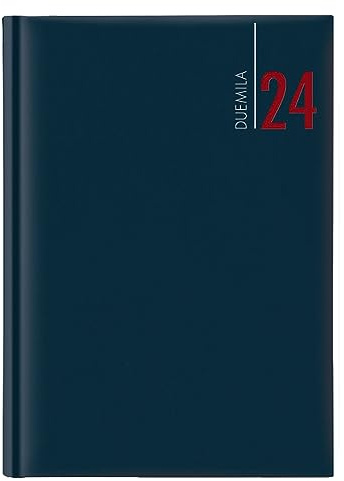 Tageskalender 2024 aus Kunstleder, Format A5, 15 x 21 cm, verschiedene Farben, 9101 x MT (BLU)