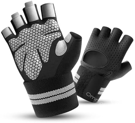Omni Fit ProGrip Fitnesshandschuhe–Ideal für Männer und Frauen beim Kraftsport Gewichtheben Bodybuilding und CrossfitHandgelenkschutz & Safety Grip