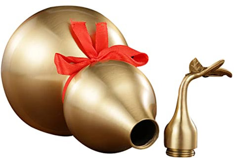 OUNONA Brass Gourd Ornaments Chinese Style Decor for Home Office Bedroom Vintage Gourd Brass Craft Decor Wealth Figurine