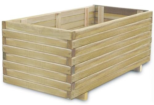 ShGaxin Hochbeet 100x50x40 cm Holz Rechteckig, Palettenrahmen, Hochteich, Gemüsebeet, Kräuterregal Balkon, Blumenbeet, Kräuterspirale, Tomatenbeet, Pflanzhochbeet - 41660