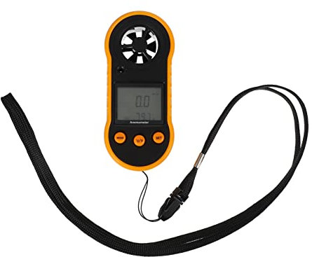 POPETPOP Anémomètre Portable Numérique Écran Rétroéclairé, Mesure Précise du Débit D'air, Léger en Plastique 6 Pales, pour Usage Extérieur et Jardinage