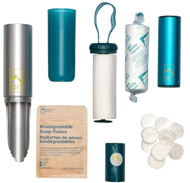 AR Adventure Ready Backpacking Trowel Toilet Kit - Includes Aluminum Camping Shovel, Toilet Paper, Packout Bags, Soap Flakes & Compressed Towelettes