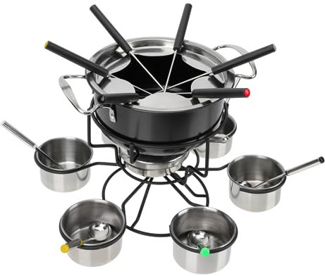 DECHOUS Fondue Cookware Portable Cheese Fondue Stove Forks Stainless Steel Pot for