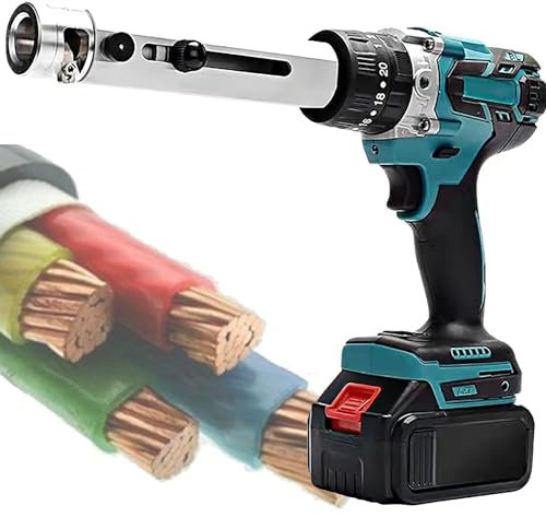 DPLWJPP Máquina Pelacables Eléctrica,Peladora Cables,Pelacables 50-300 Mm²,con 20 Bujes,Removedor Cubierta De Cable para Reciclaje De Chatarra De Cobre