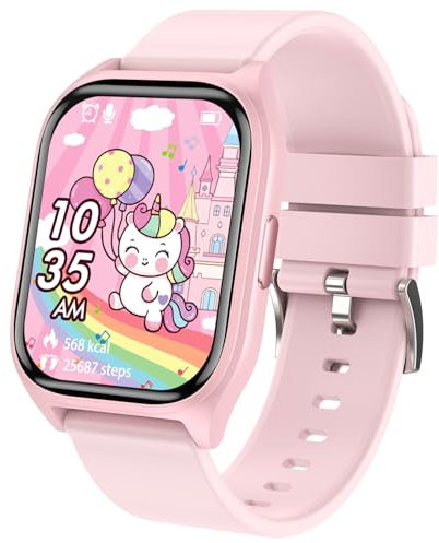 Smooce Kids Smart Watch, Smart Watch for Kids with 20 Sports Modes 14 Puzzle Games Multiple Dials Stopwatch, Birthday Gift for Children 3-12 Years Old (Pink)