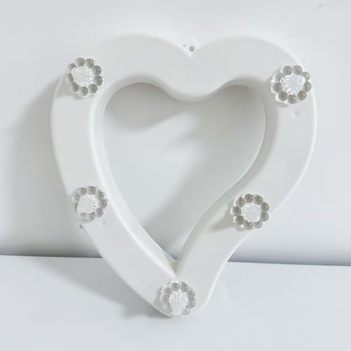 TEKHOME 3PZ Crocifisso Croce/cuore votiva elettrica a 5 LED a Pile intercambiabili 26x16cm (CUORE)