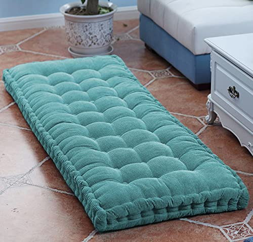 Dickes Bankkissen für Innenbereich, langes Sofa oder Garten, rechteckig, Essbank, Sitzkissen/Bodenkissen, Blau 100 x 50 cm