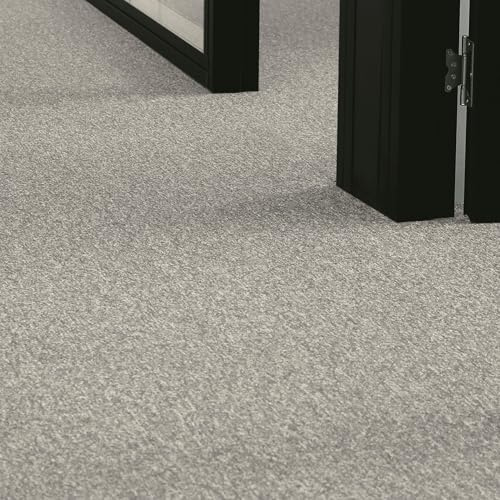 andiamo Teppichboden Meterware Joe - Auslegware Bodenbelag zuschneidbar und einfach zu verlegen - Teppichbelag aus Polypropylen 6mm Gesamthöhe Grau-beige 400 x 700 cm