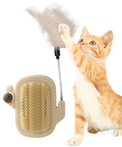 Opilroyn Kattmynta läckagebollar för kattvägg, kattmyntleksak för huskatter | Teaser pinne kattmynta boll, groomer-borste | brudgummen kattleksak, kattansiktsskrapa för golv,