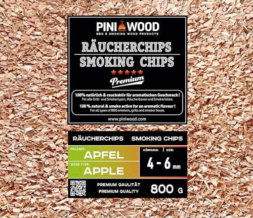 PINI 800 g de copeaux de fumage Pomme 4-6 mm Copeaux de fumage