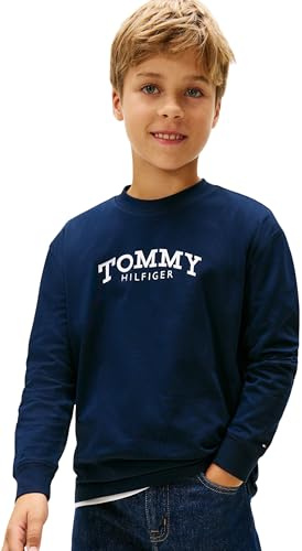 Tommy Hilfiger T-Shirt Bambino Stampa MONOTYPE LS KB0KB10052 T-Shirt L/S, Blu (Dark Night Navy), 5 Anni, Blu (Dark Night Navy), 5 Anni