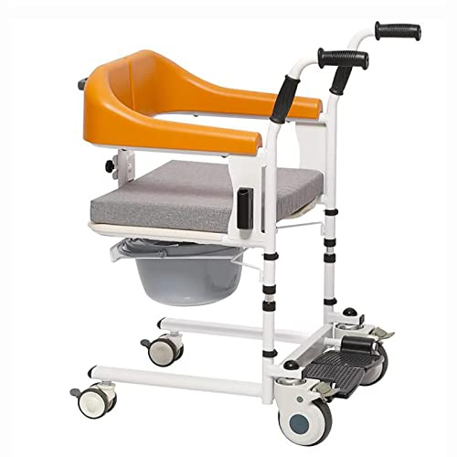 Patient Lift Wheelchair Transfer Mobility for Seniors Disabled Elderly, Transfer Chair Shower Chair, Toilet Bedside Commode with Split Seat