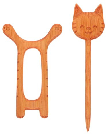 BESPORTBLE Broche Chat Bois pour Vêtements Pince Décorative pour Pull et Châle Motif Animal Mignon et Léger