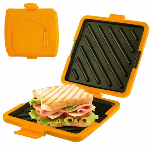 Tostadora De Sándwich,Superficie Antiadherente Y Resistente Al Calor - Tostador Y Sandwichera Para Microondas Desayuno | Para Pan Empanada Quesadilla Desayuno Casa Viaje Preparación Alimentos