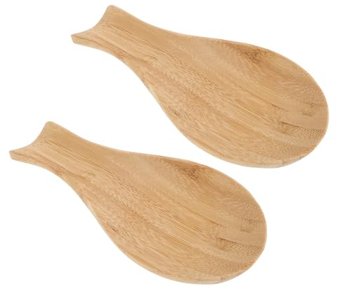 BESPORTBLE 2pièces Repose-cuillère Bois pour Plan de Travail Support pour Ustensiles de Cuisine Repose-spatule et Louches Organisation de Cuisine Rustique