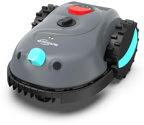 YARDCARE Robot Tondeuse sans Fil Périphérique,avec Navigation par Vision, Évitement d'obstacles