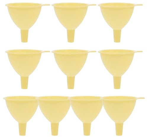 SEWACC Embudo de Laboratorio de Plástico 60 Mm Diámetro, Juego de 10 Unidades para Líquidos y Aceites, Embudos de Llenado Resistentes y Ligeros, Uso en Experimentos Científicos
