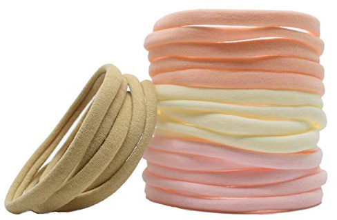 catin Super Soft Nylon Headband for Newborn Baby Girl Kids, High Stretchy, 20pcs for DIY Crafts