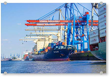 artboxONE Acrylglasbild 30x20 cm Städte/Hamburg Containerschiff am Burchardkai Hamburg - Bild eurogate
