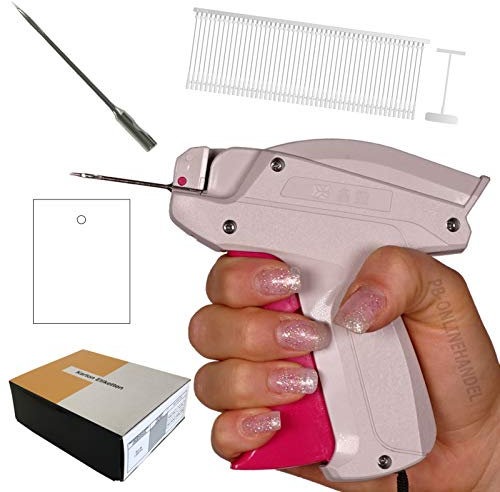 Etikettierpistole SF-9FL FEIN 'Heavy Duty' EXTRA LANGE Nadel [Set 8] + 1.000 Classic-Heftfäden + 1.000 Kartonetiketten 35x45mm EINZELN + 1 Ersatznadel extra lang + stark Tag Gun | PB-Onlinehandel