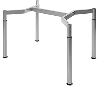 boho möbelwerkstatt Schreibtischgestell, Konferenztischgestell, Tischgestell, höheneinstellbar in Silber RAL9006 für Tischplatten von 120 x 80 cm