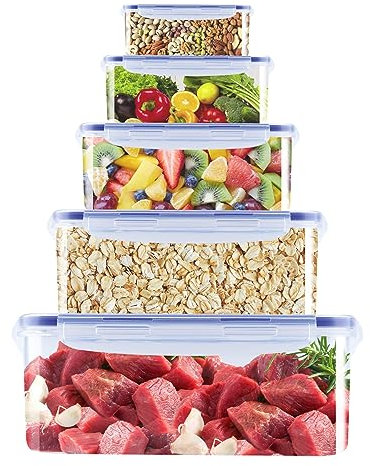 CORESLUX Frischhaltedosen mit Deckel, Brotdose Meal Prep Boxen Gefrierdosen Frischhaltedosen für Kinder oder Küche, Mikrowelle, Dishasher und Gefrierschrank sicher (Rechteckig)