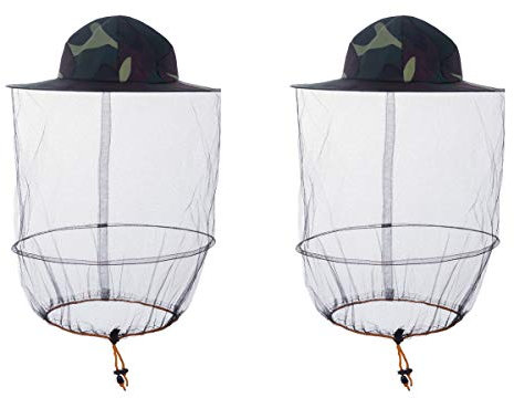 2er Pack Moskitonetz Hut/Bienenschleier Hut/Mesh Angeln Mütze/Imker Imkerei Hüte/Fliegen Insektenschutz/Gesicht Schild/für Männer Frauen Kind